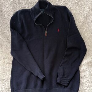 Polo by Ralph Lauren Navy Half-Zip Sweater with Red Pony